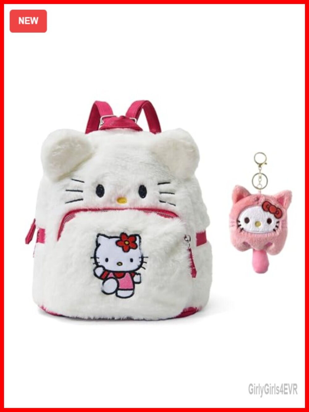 FGY Cute Plush Backpack Mini Cartoon Double Strap Shoulder Bag Soft Fluffy